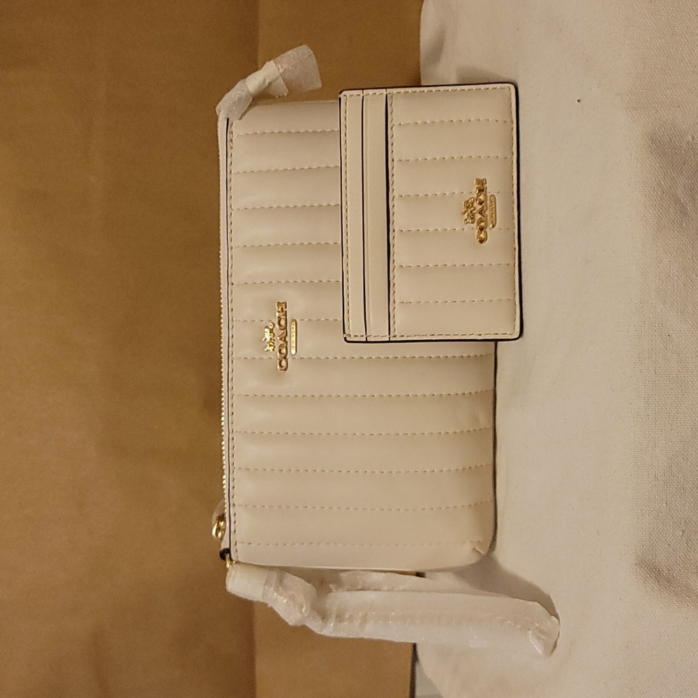 COACH Quilted Wristlet and Card Case NWOT